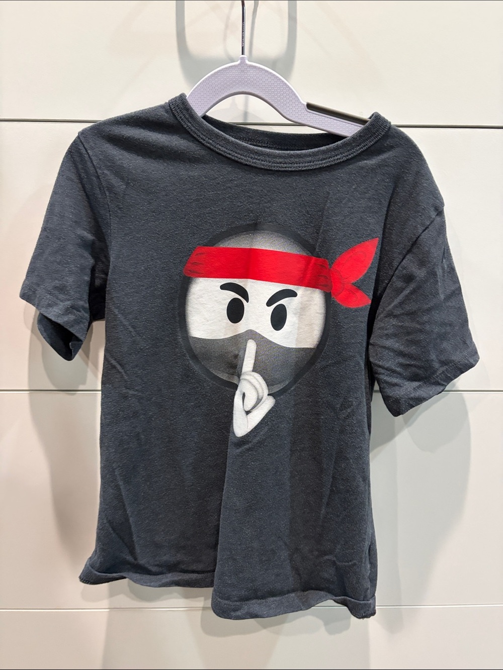 The Children's Place Black Tee with Red Ninja Graphic